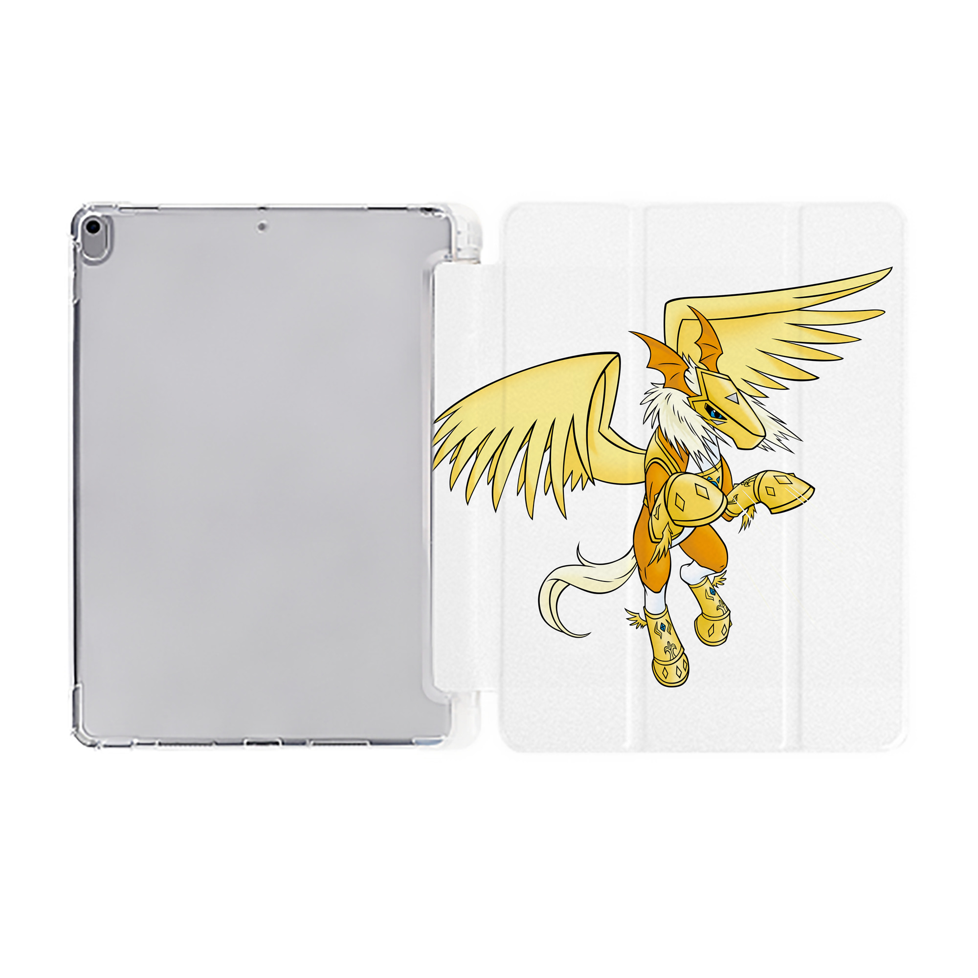 （画像用） Digimon デジタルモンスター/デジモン IPad ケース ペン収納付き 三つ折りスタンド PUレザー×シリコン 対応機種9.5/10.5/10.9インチ